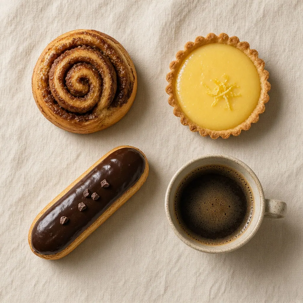 Doces artesanais com café filtrado