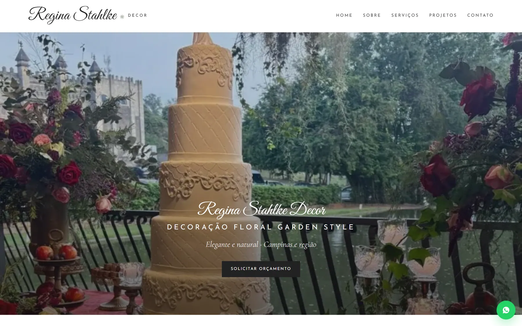 Página inicial do site Regina Stahlke Decor
