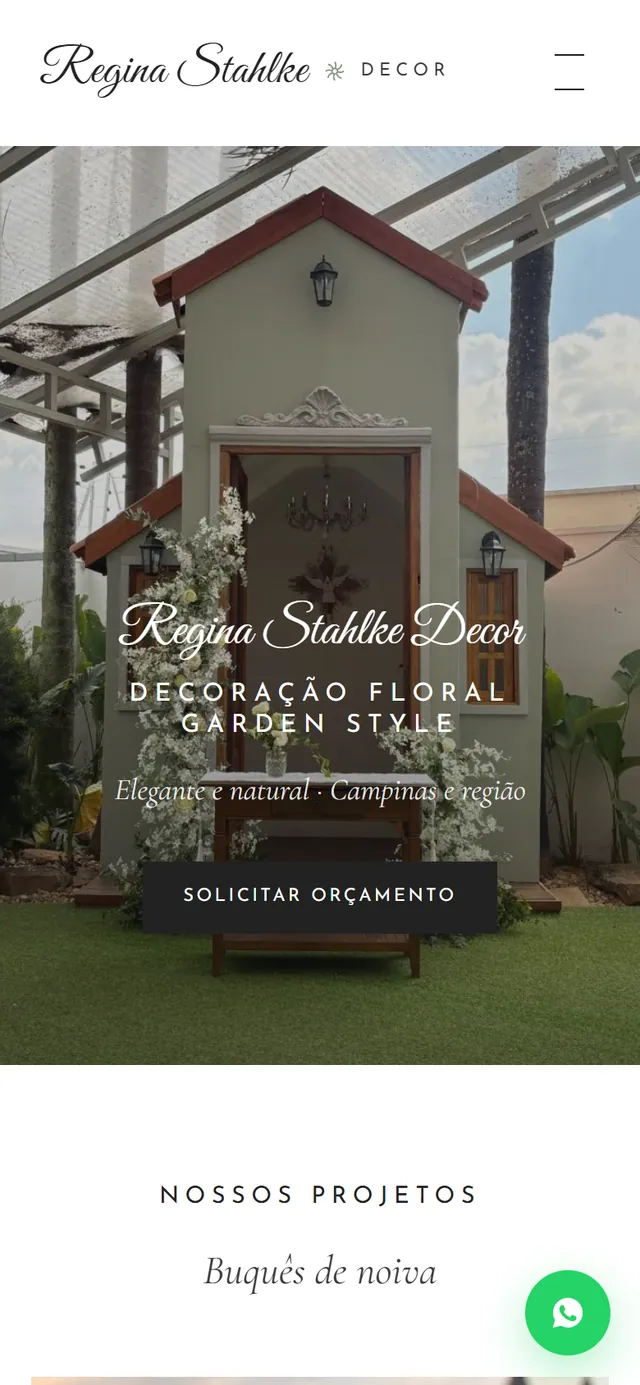 Versão para celular do site Regina Stahlke Decor